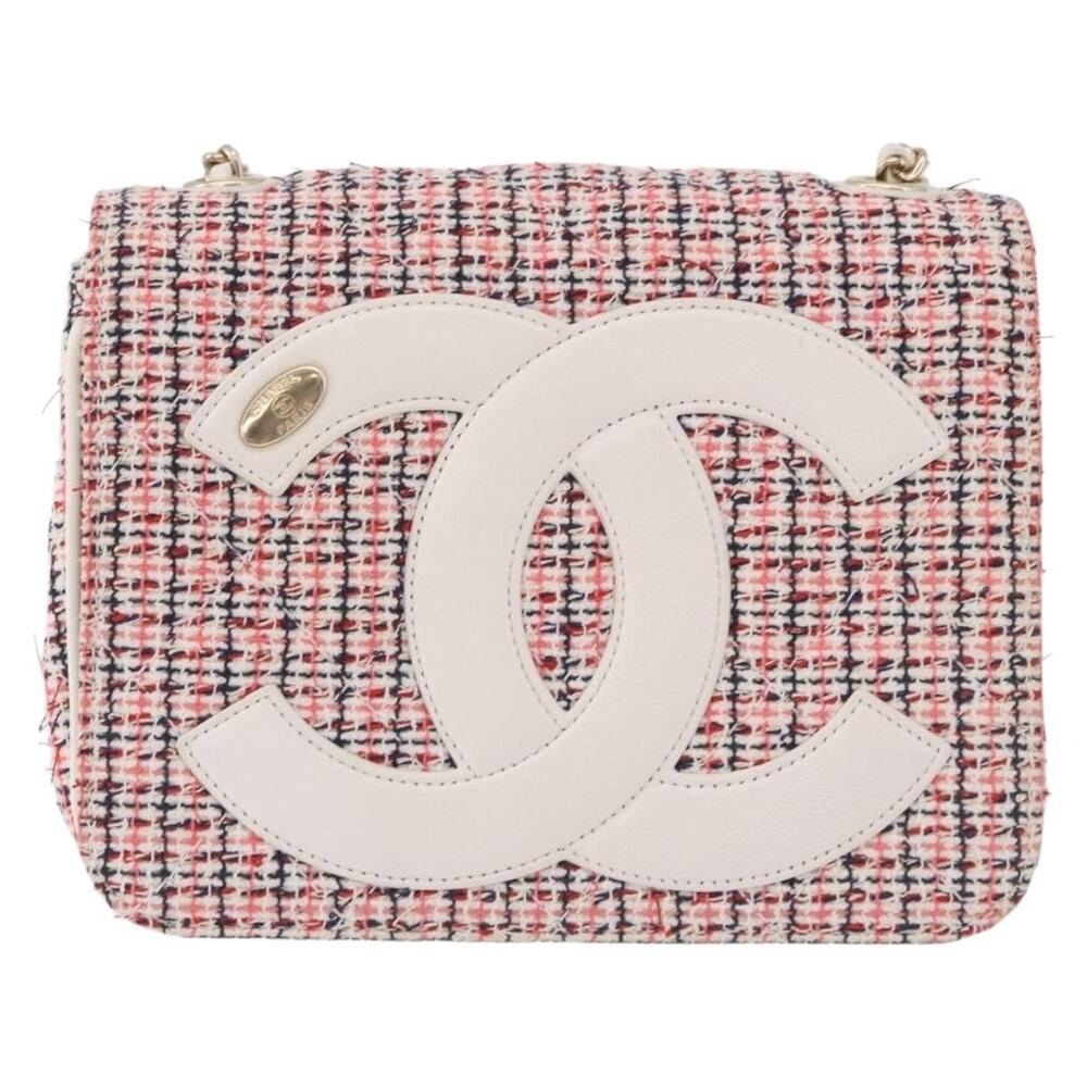 Chanel Matelasse Chain Shoulder Bag Red Cotton